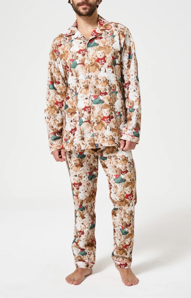 Pyjama boutonné en Pilou des Vosges - Monsieur Teddy