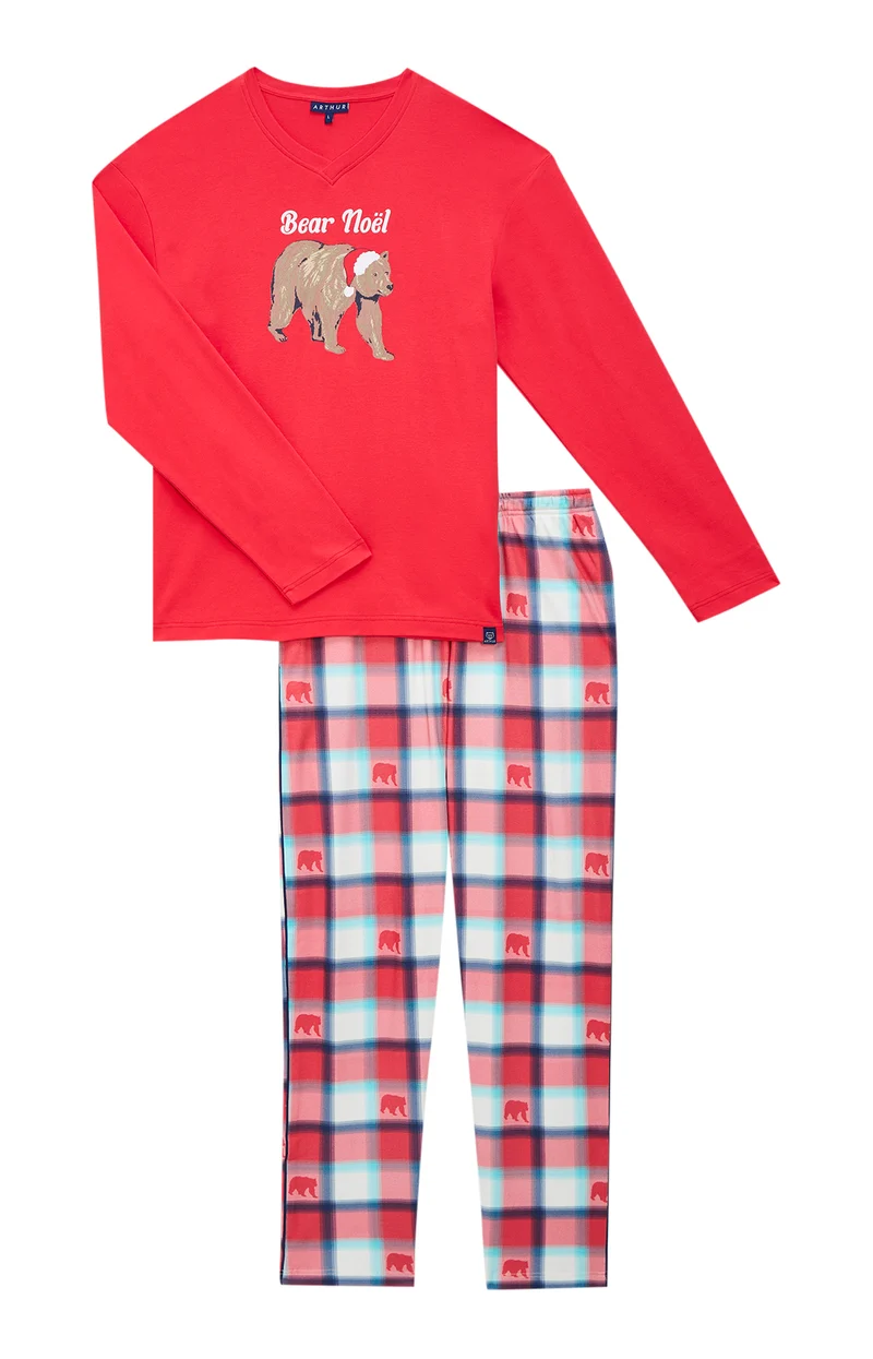 Pyjama en jersey de coton épais - Bear Noël