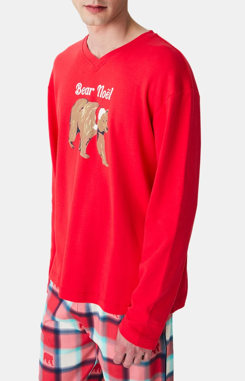 Pyjama en jersey de coton épais - Bear Noël