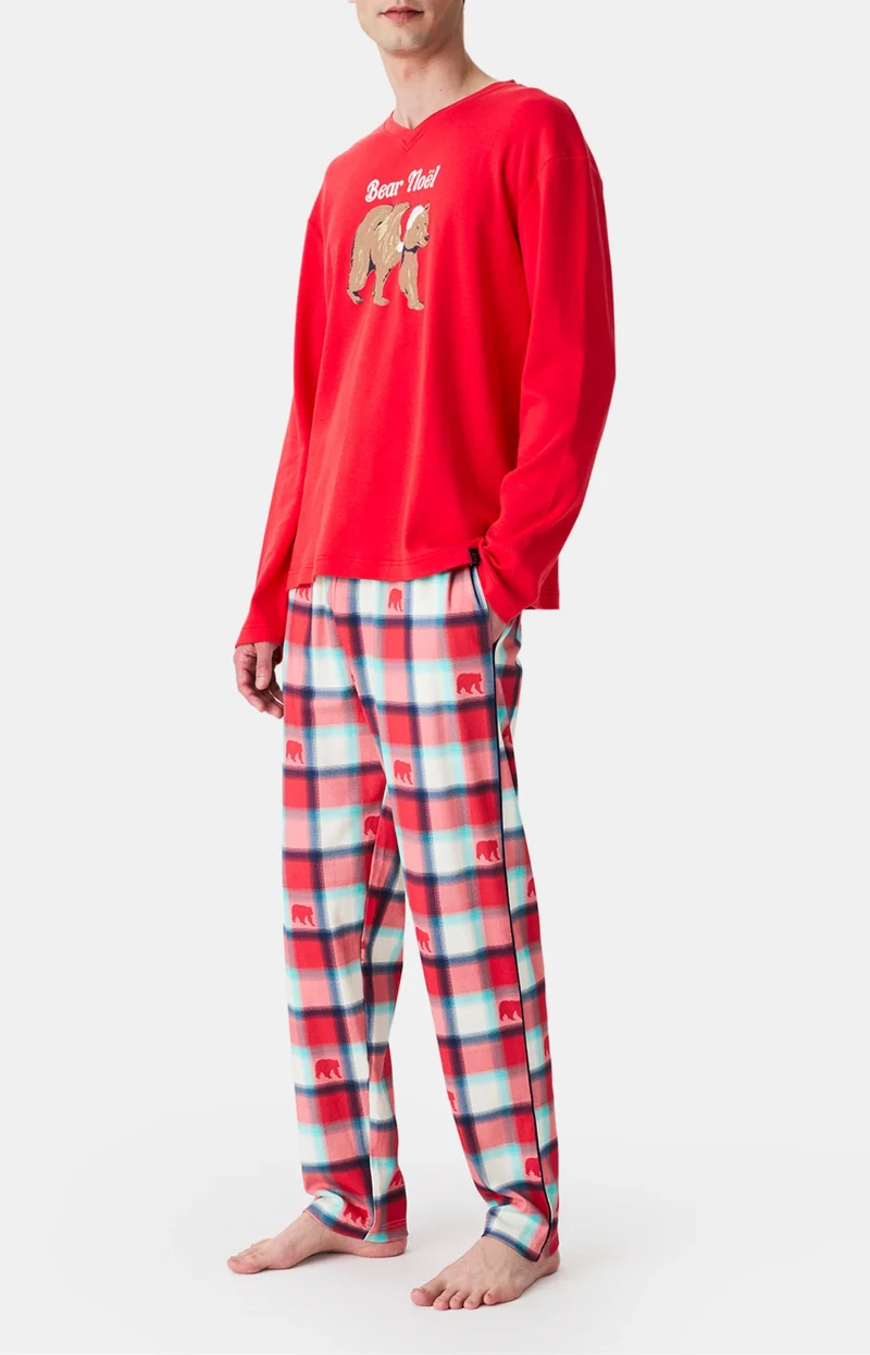 Pyjama en jersey de coton épais - Bear Noël