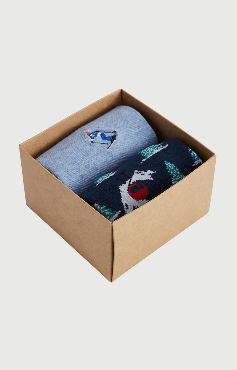 Pack 2 chaussettes en coton - Noël en altitude