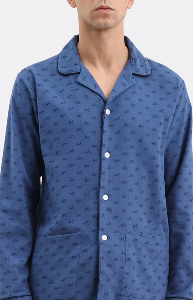 Pyjama boutonné en jersey de coton - Vélo