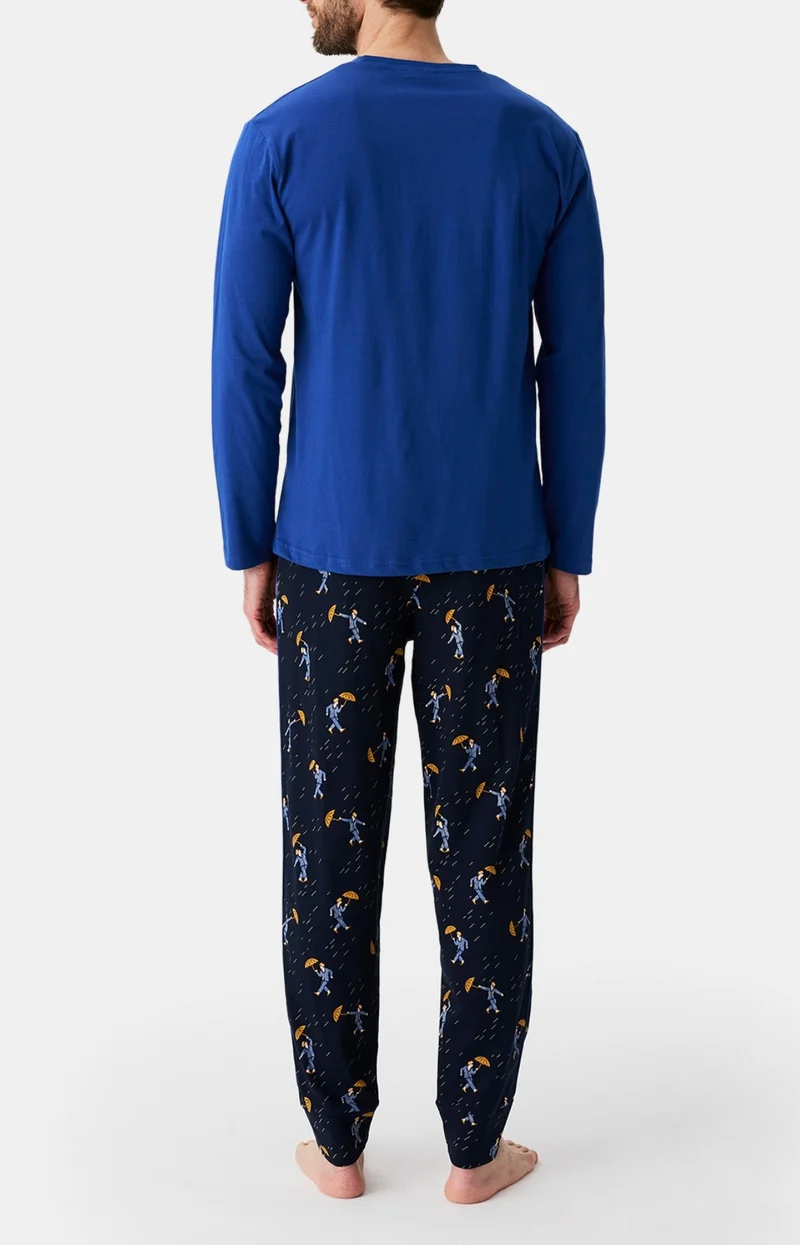 Pyjama en jersey de coton léger - Dormons sous la pluie