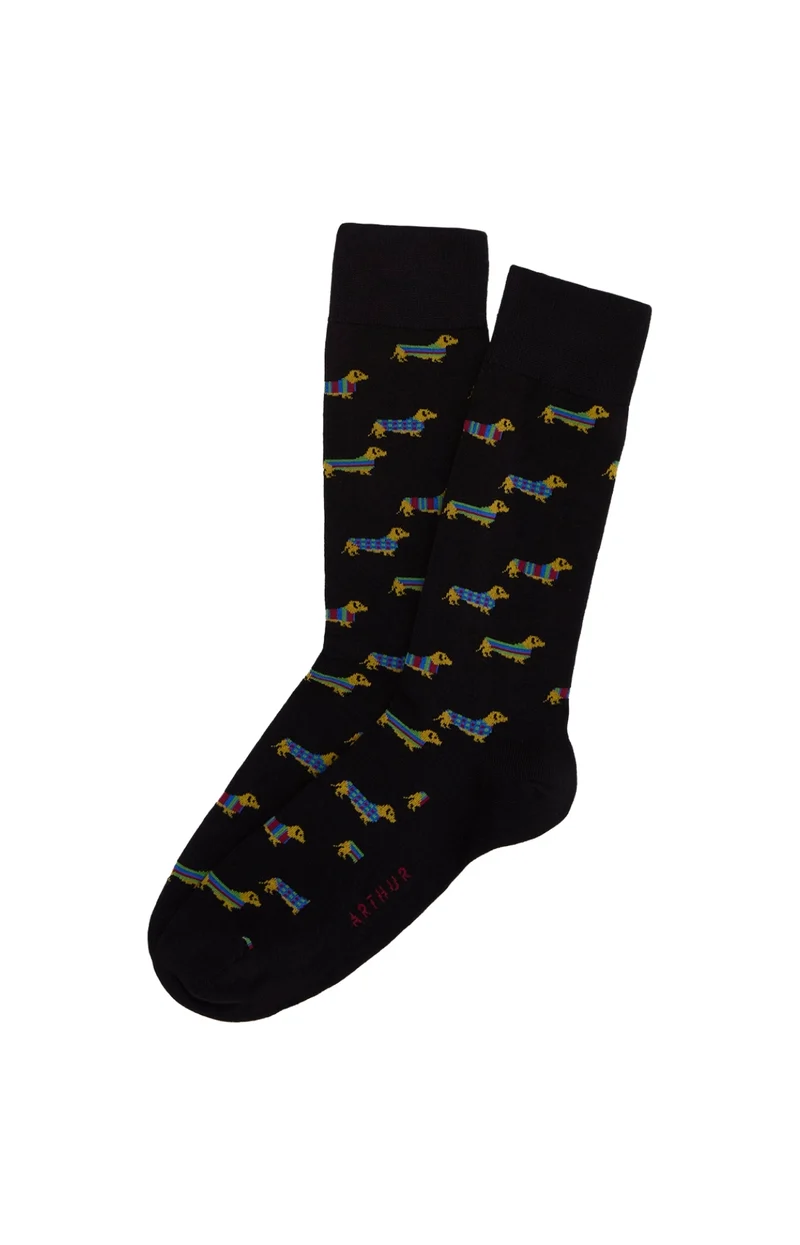 Chaussettes en coton - Teckel Noir