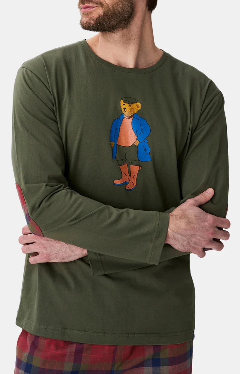 Pyjama en jersey épais et flanelle de coton - Teddy Jack