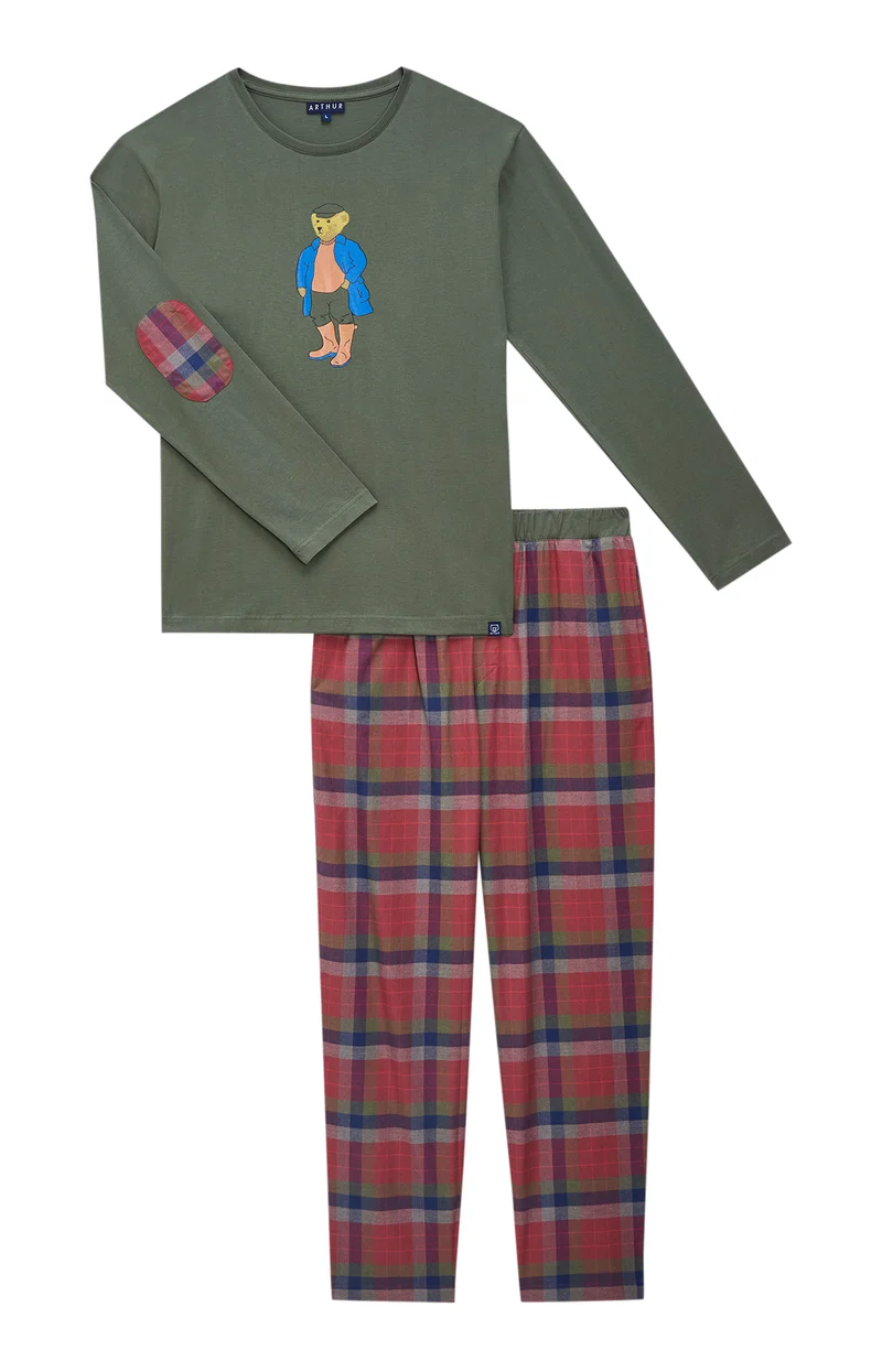 Pyjama en jersey épais et flanelle de coton - Teddy Jack