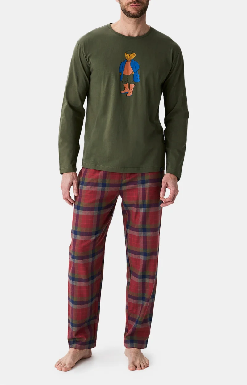 Pyjama en jersey épais et flanelle de coton - Teddy Jack
