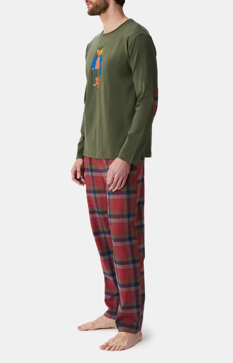 Pyjama en jersey épais et flanelle de coton - Teddy Jack