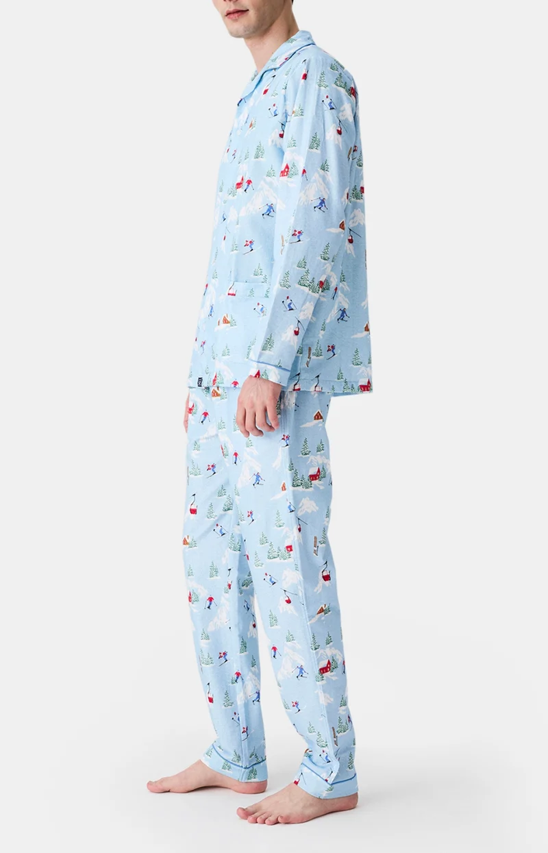 Pyjama boutonné en Pilou des Vosges - Noël en altitude