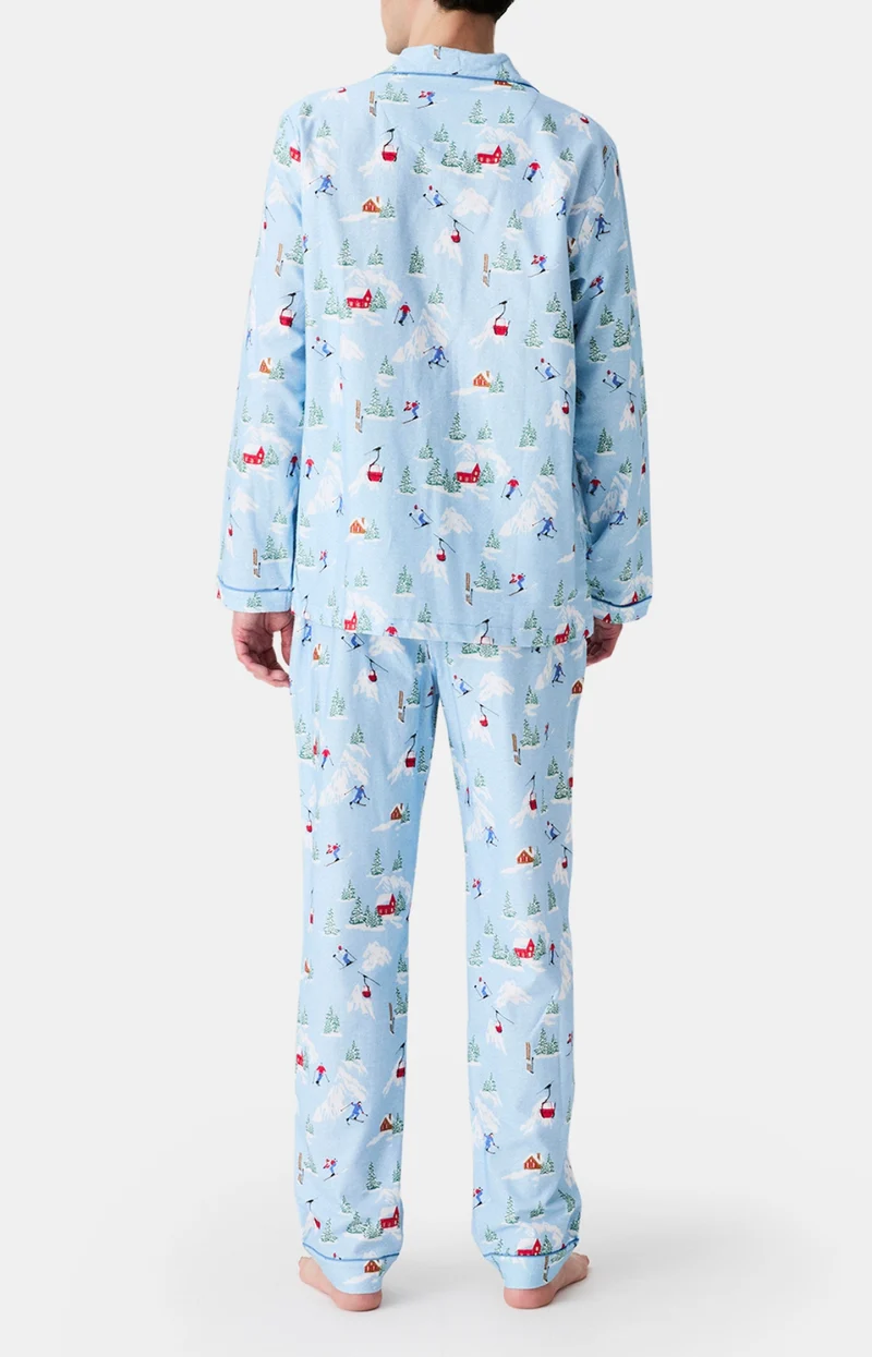 Pyjama boutonné en Pilou des Vosges - Noël en altitude