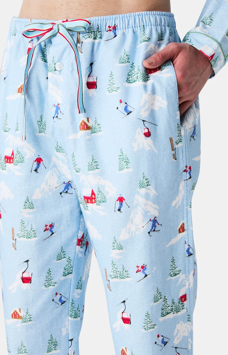 Pyjama boutonné en Pilou des Vosges - Noël en altitude