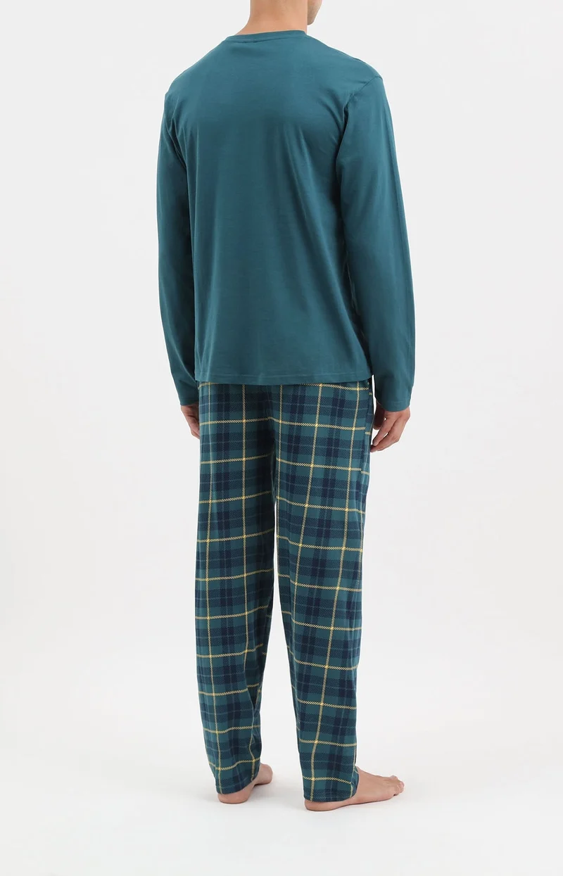Pyjama en jersey de coton - Ecossais Vert