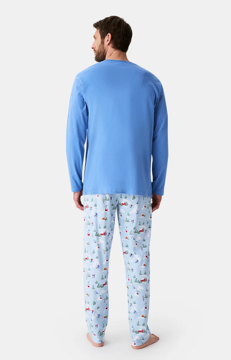 Pyjama en jersey de coton épais - Noël en altitude