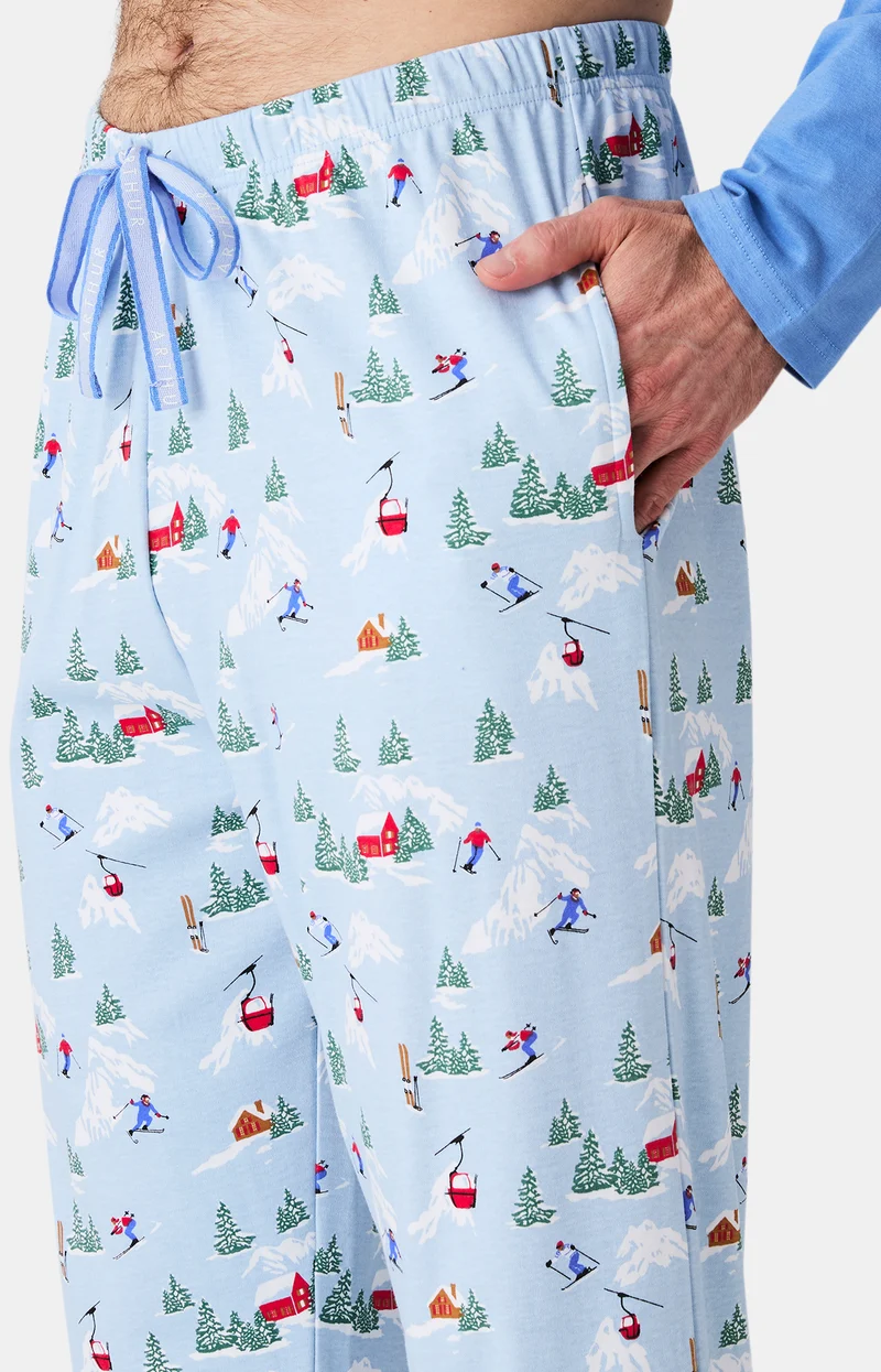 Pyjama en jersey de coton épais - Noël en altitude