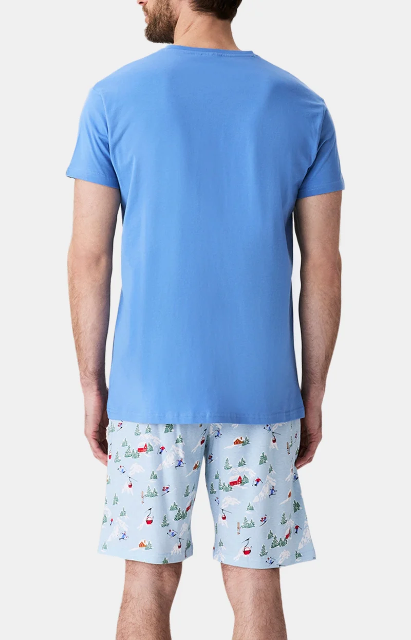 Pyjashort en jersey de coton léger - Noël en altitude