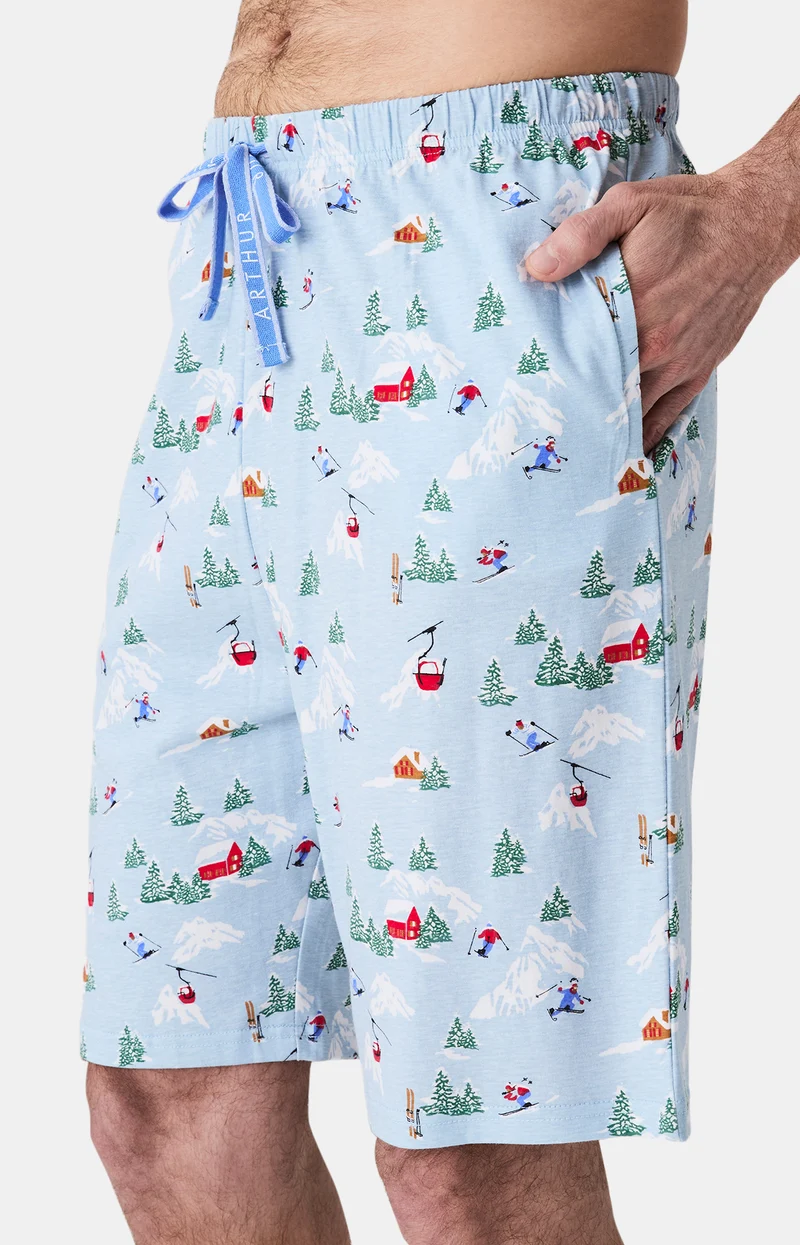 Pyjashort en jersey de coton léger - Noël en altitude