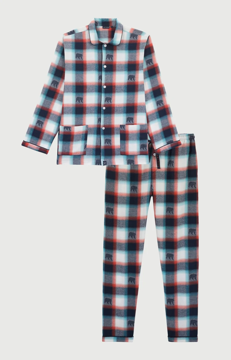 Pyjama boutonné en flanelle de coton - Ours Bear