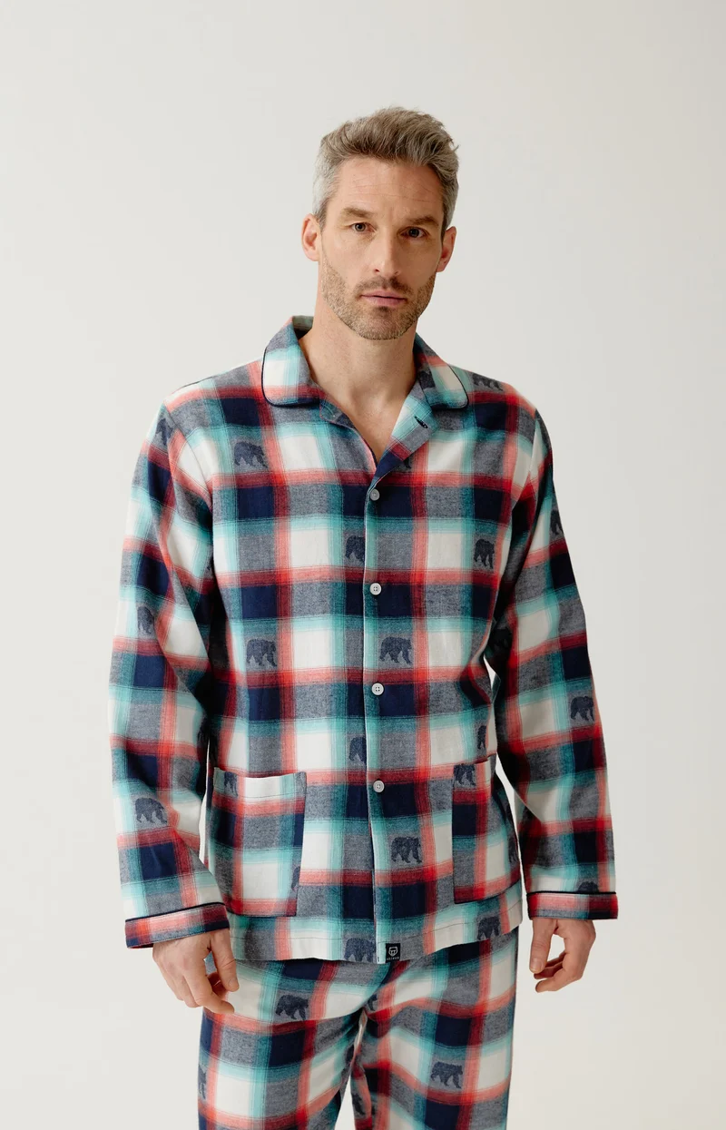 Pyjama boutonné en flanelle de coton - Ours Bear