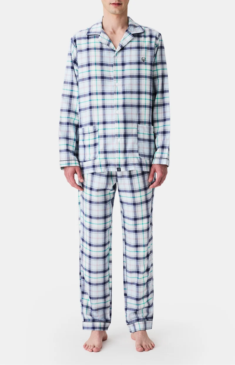 Pyjama boutonné en flanelle de coton - Enzo