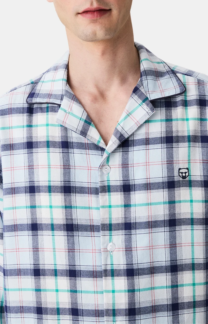 Pyjama boutonné en flanelle de coton - Enzo