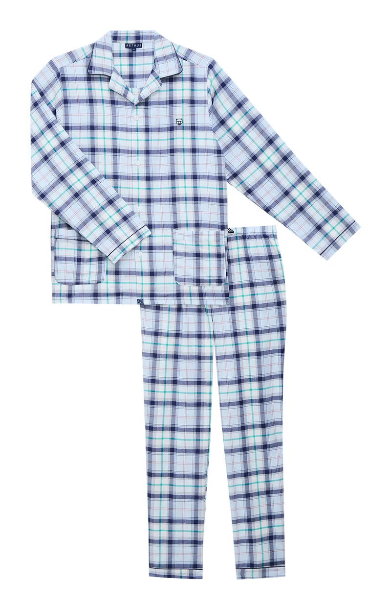 Pyjama boutonné en flanelle de coton - Enzo