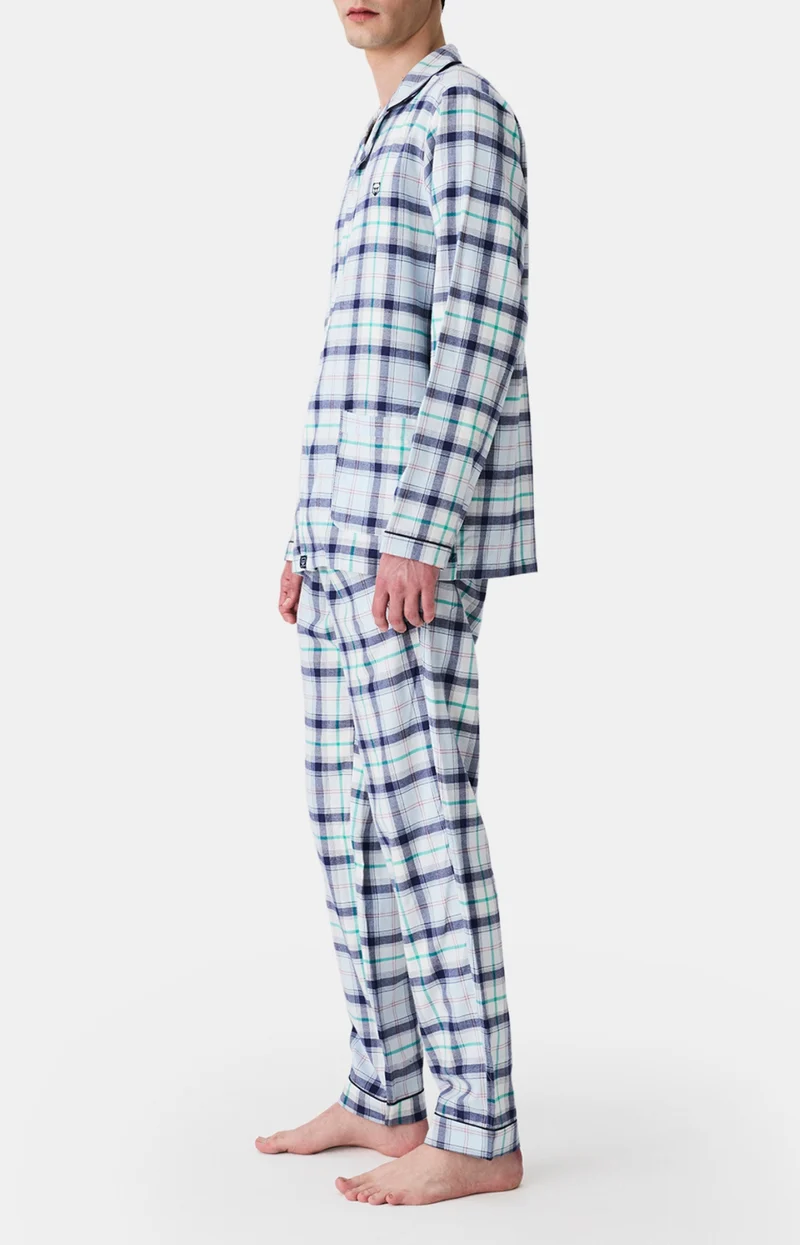 Pyjama boutonné en flanelle de coton - Enzo