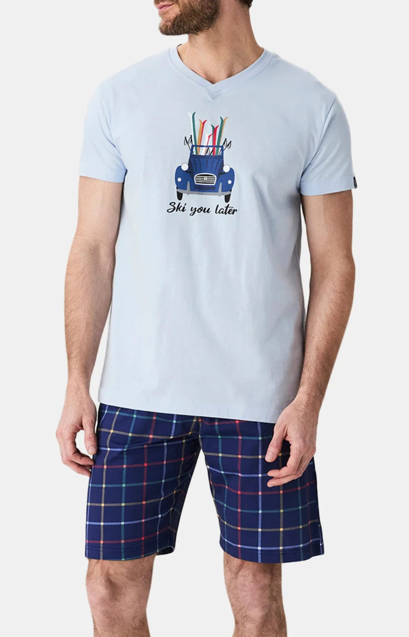 Pyjashort en jersey de coton léger - Ski You Later