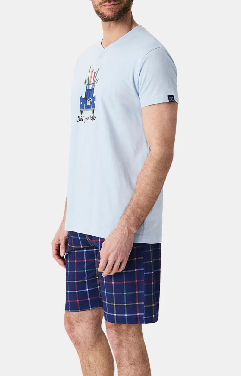 Pyjashort en jersey de coton léger - Ski You Later