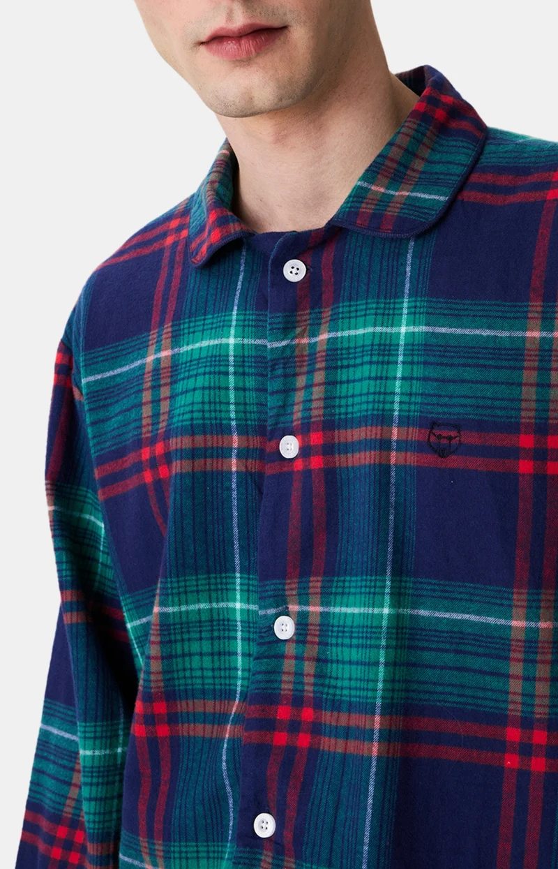 Pyjama boutonné en flanelle de coton - Thomas