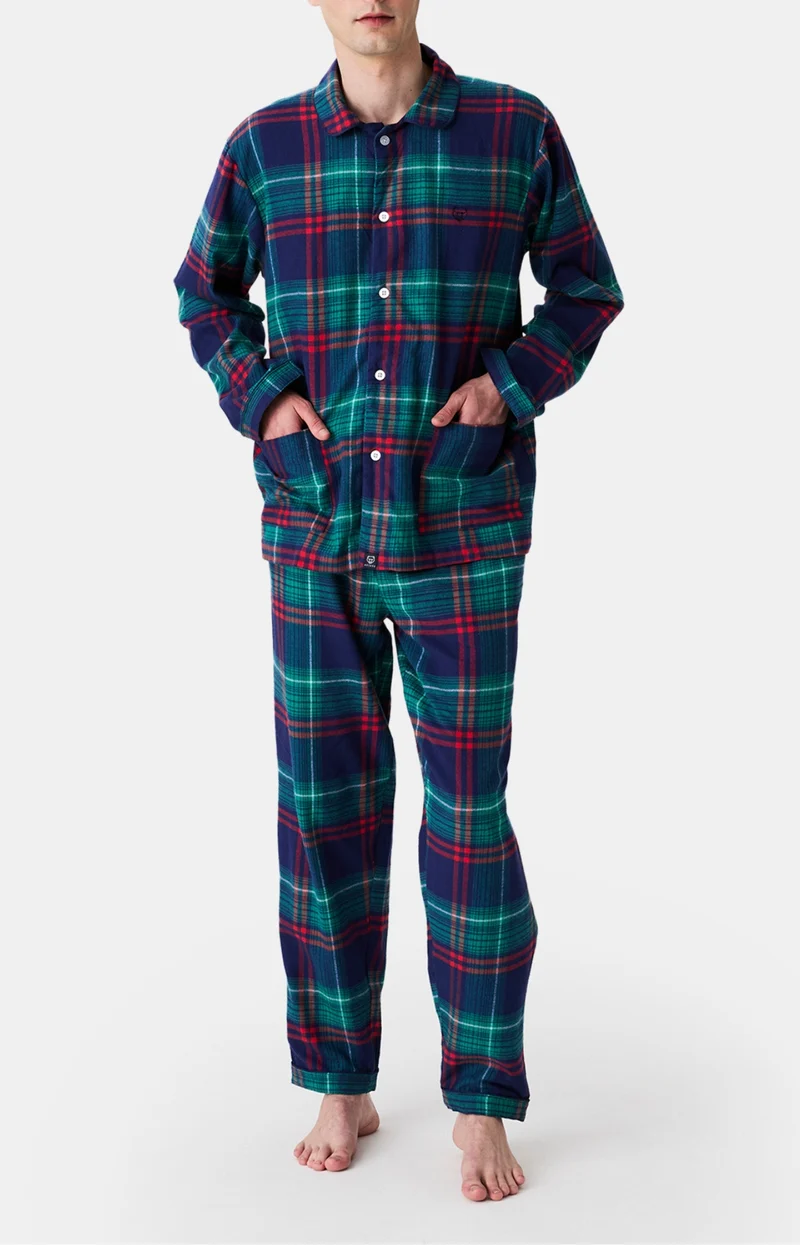 Pyjama boutonné en flanelle de coton - Thomas
