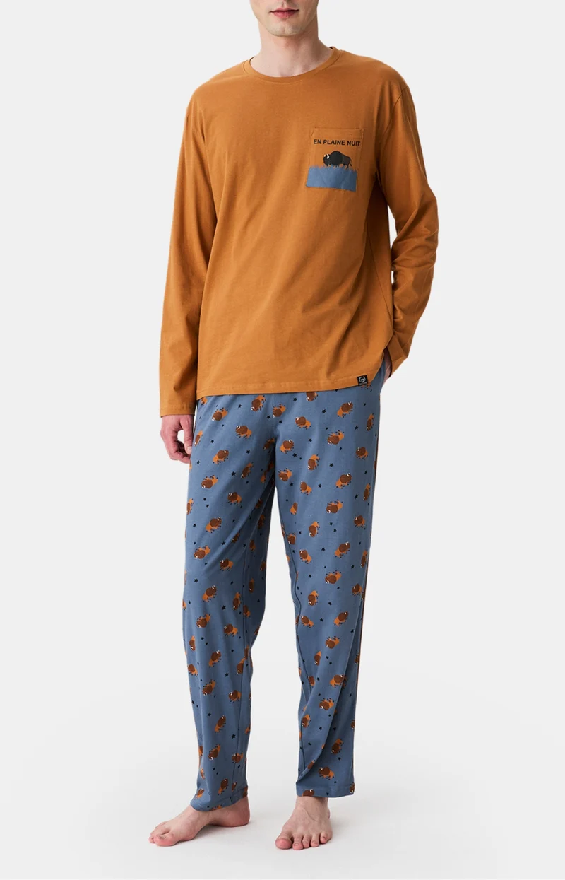 Pyjama en jersey de coton léger - En Plaine Nuit