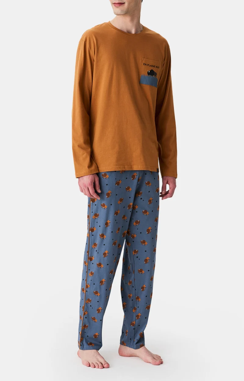 Pyjama en jersey de coton léger - En Plaine Nuit