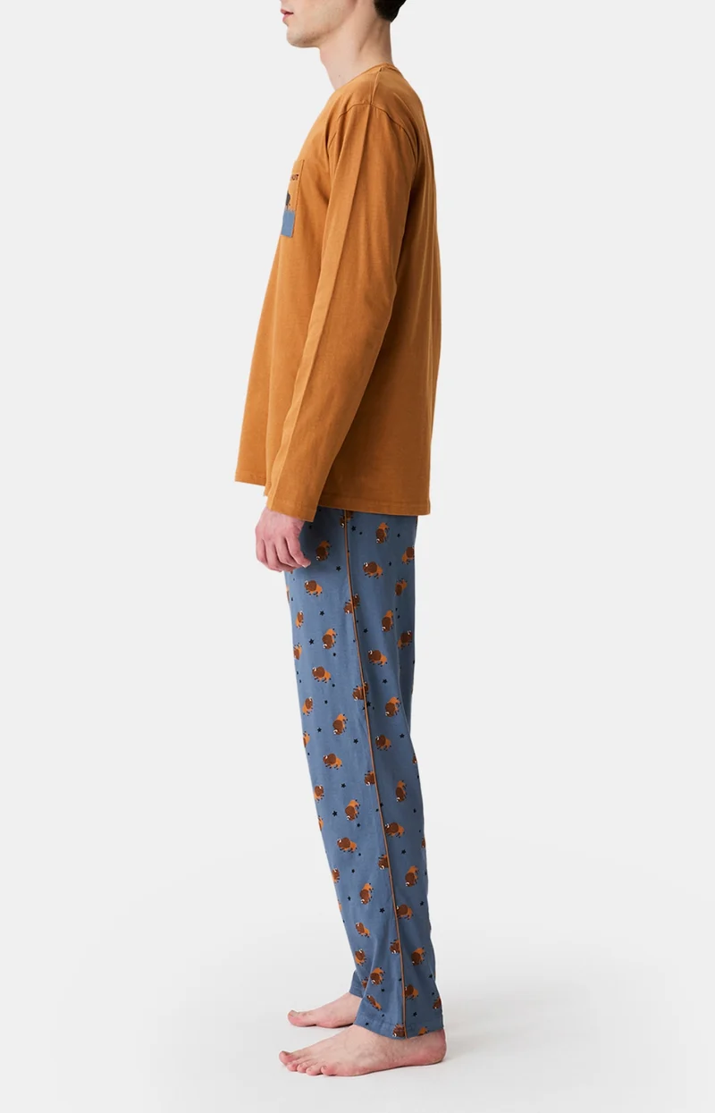 Pyjama en jersey de coton léger - En Plaine Nuit