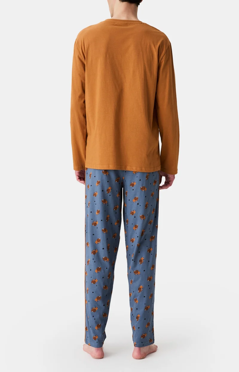Pyjama en jersey de coton léger - En Plaine Nuit