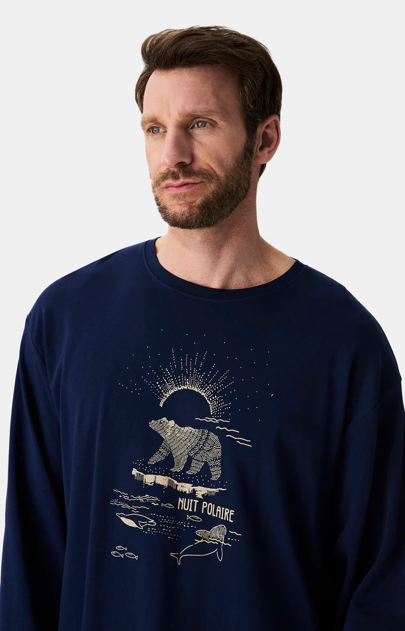 Maxi Tee-Shirt en jersey de coton épais - Nuit Polaire