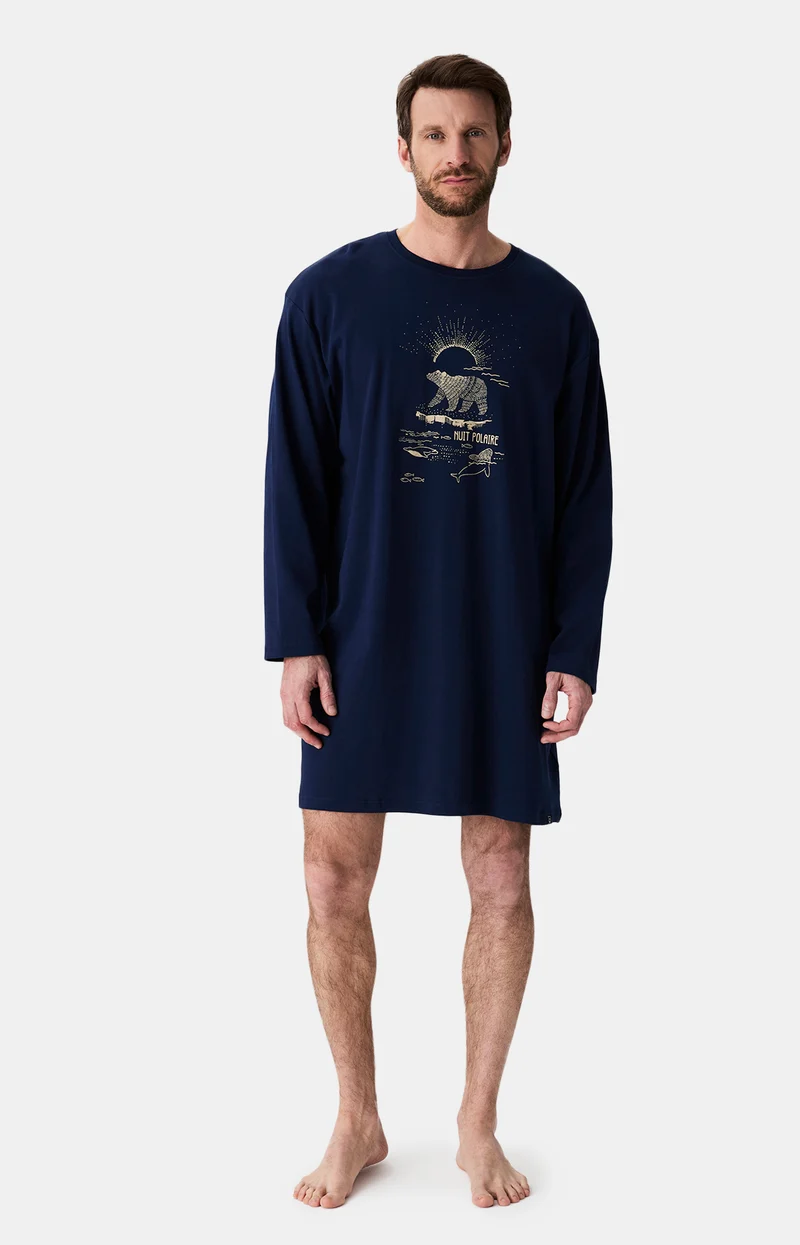Maxi Tee-Shirt en jersey de coton épais - Nuit Polaire