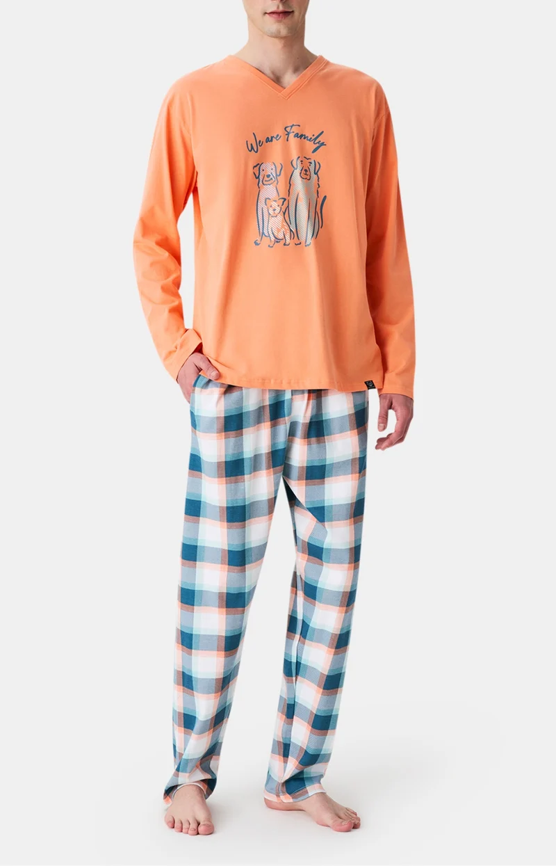 Pyjama en jersey de coton épais - We are family