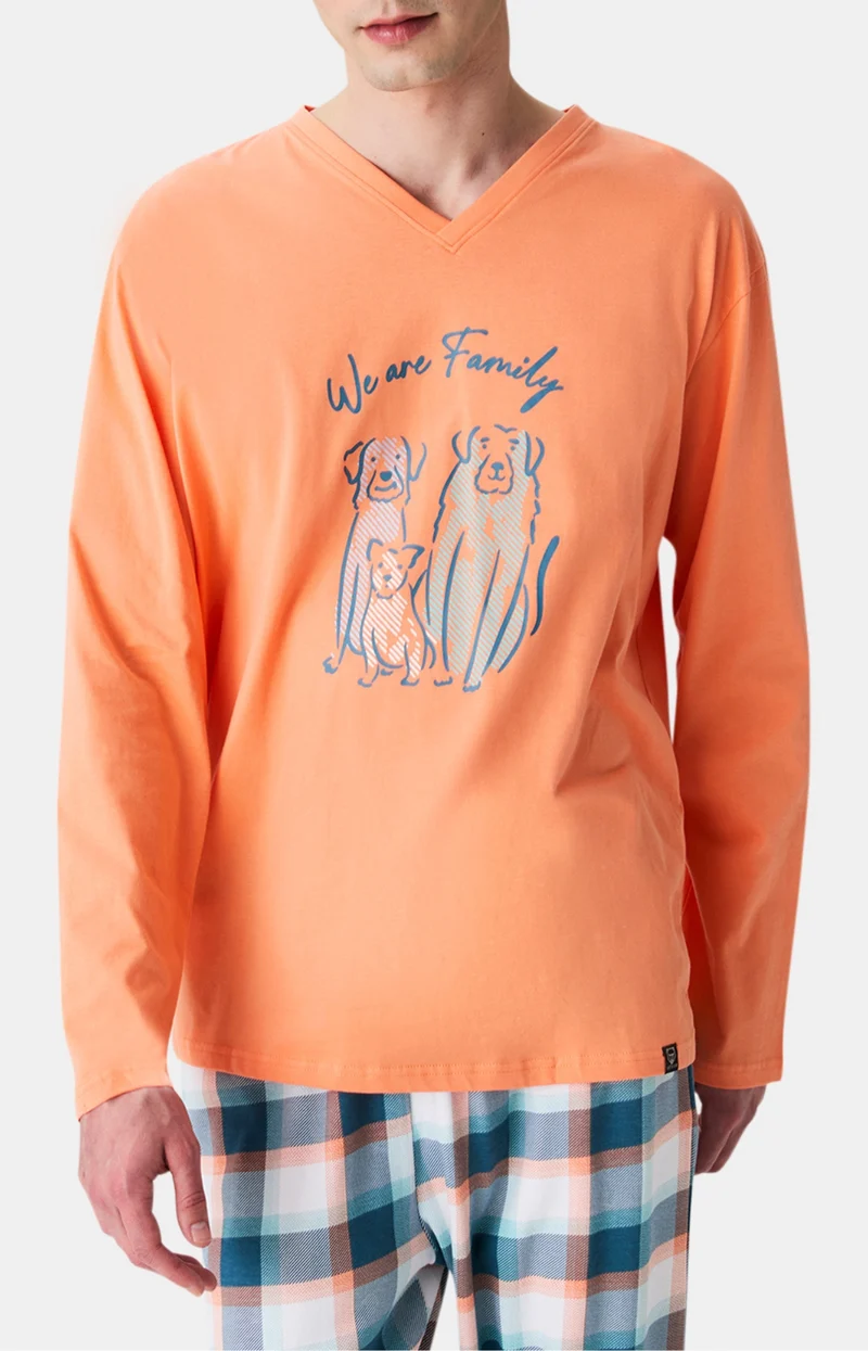 Pyjama en jersey de coton épais - We are family