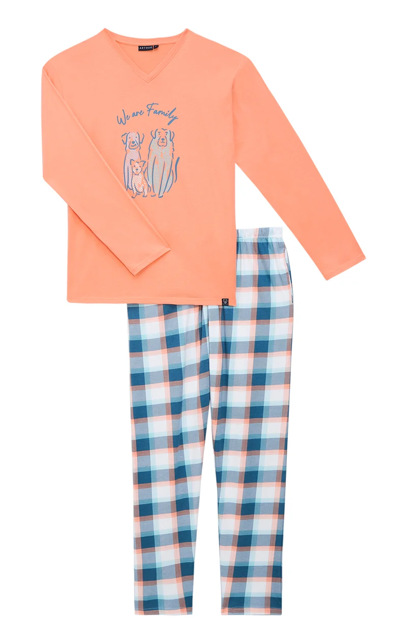 Pyjama en jersey de coton épais - We are family