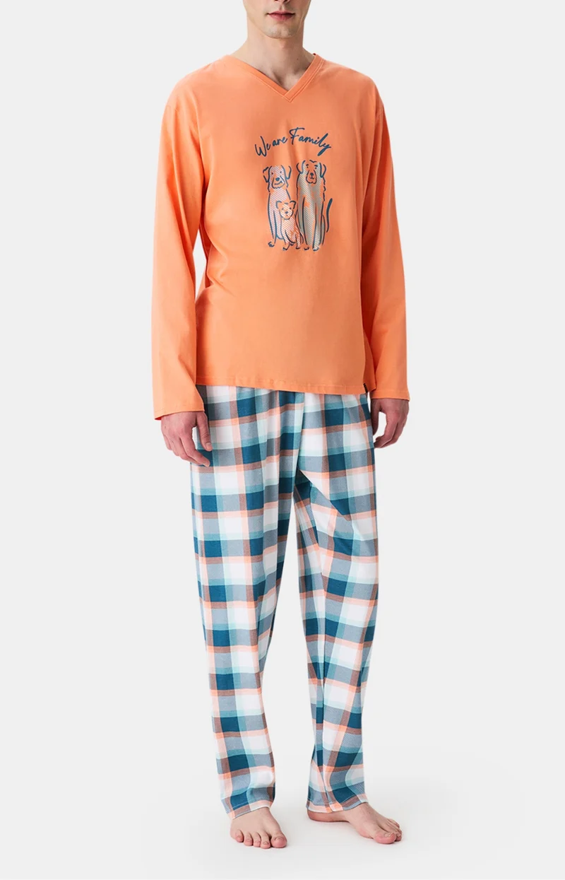 Pyjama en jersey de coton épais - We are family