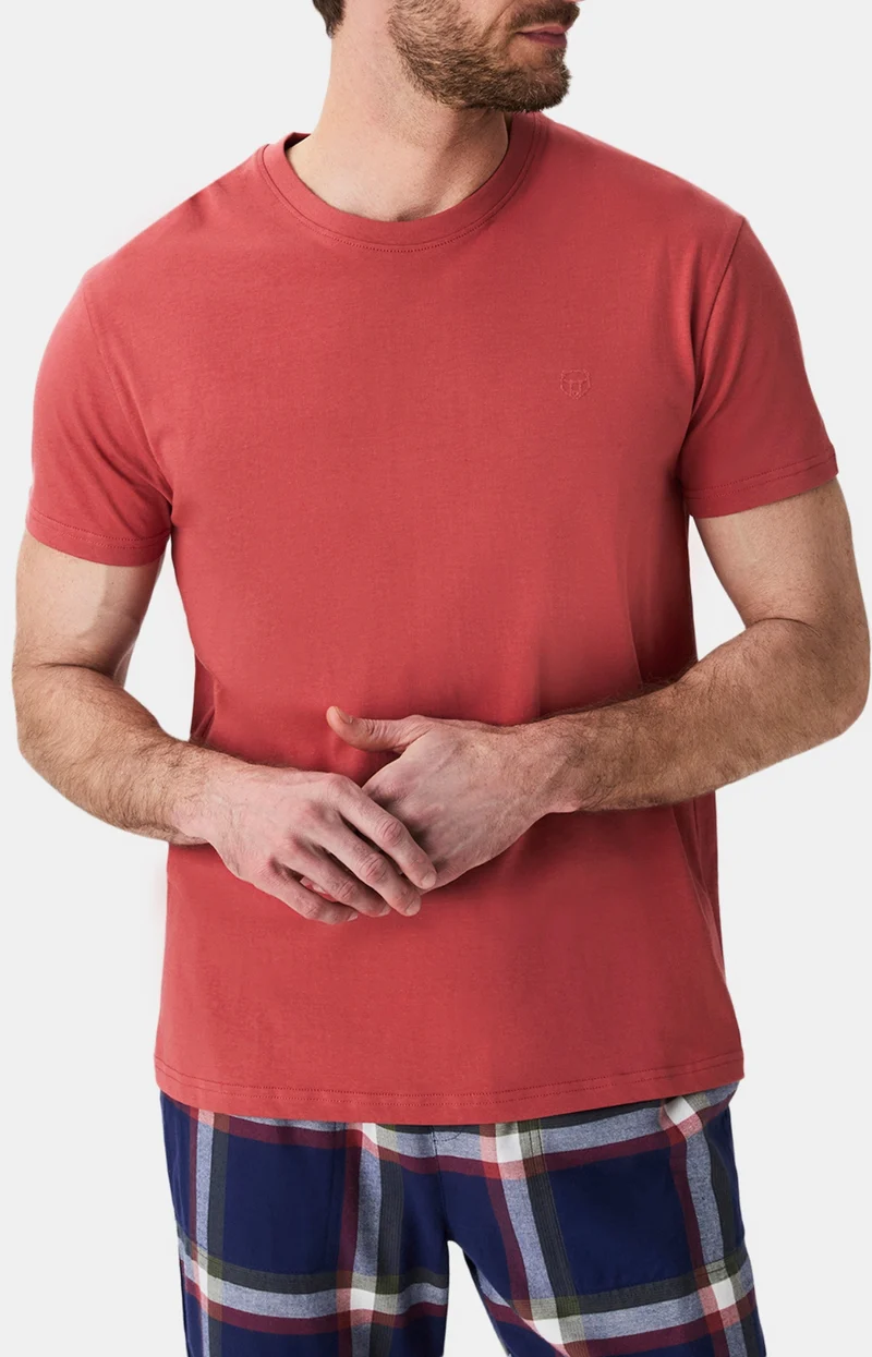 Tee-shirt en jersey de coton léger - Terracotta
