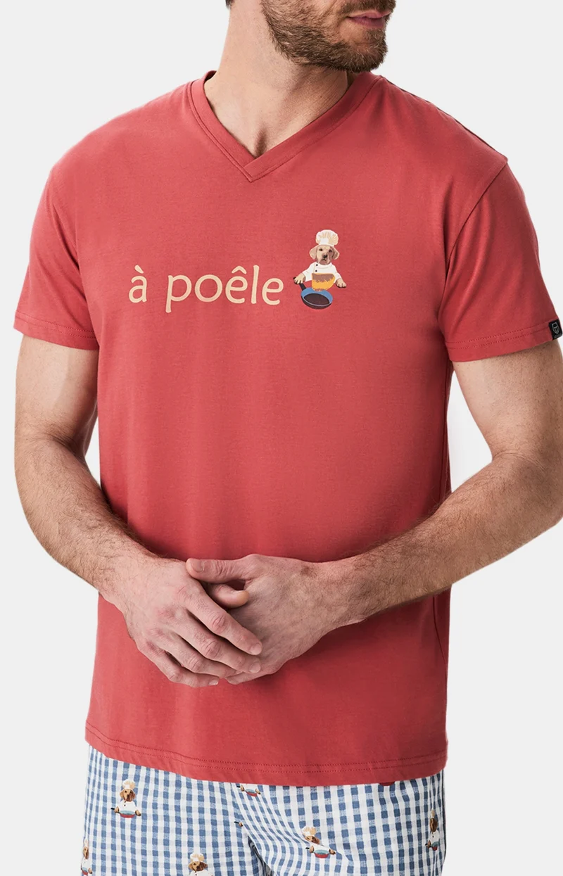 Pyjashort en jersey de coton léger - A poêle