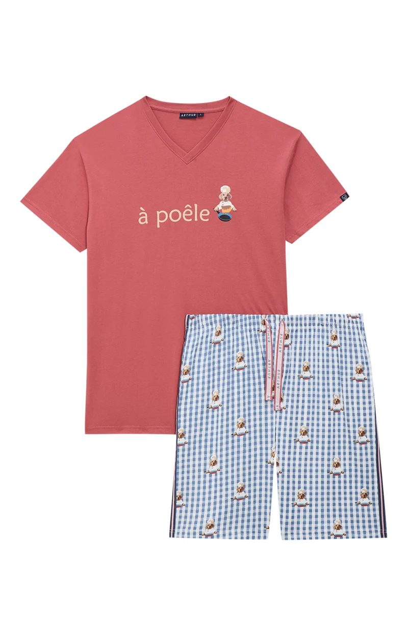 Pyjashort en jersey de coton léger - A poêle