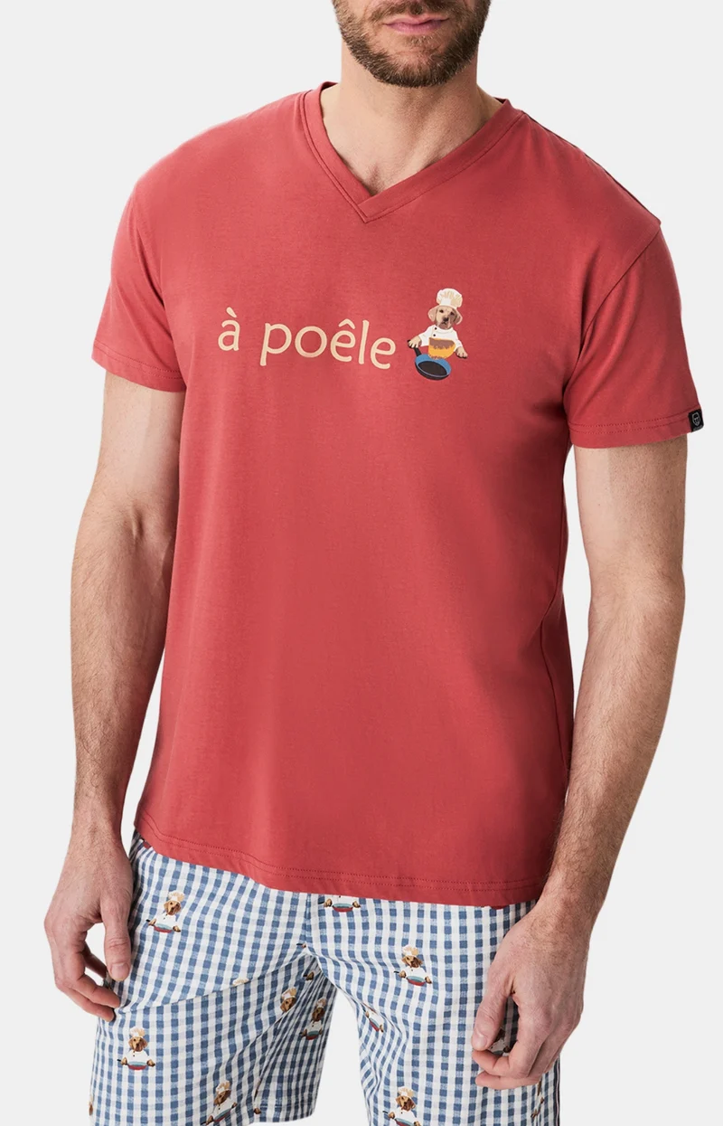 Pyjashort en jersey de coton léger - A poêle