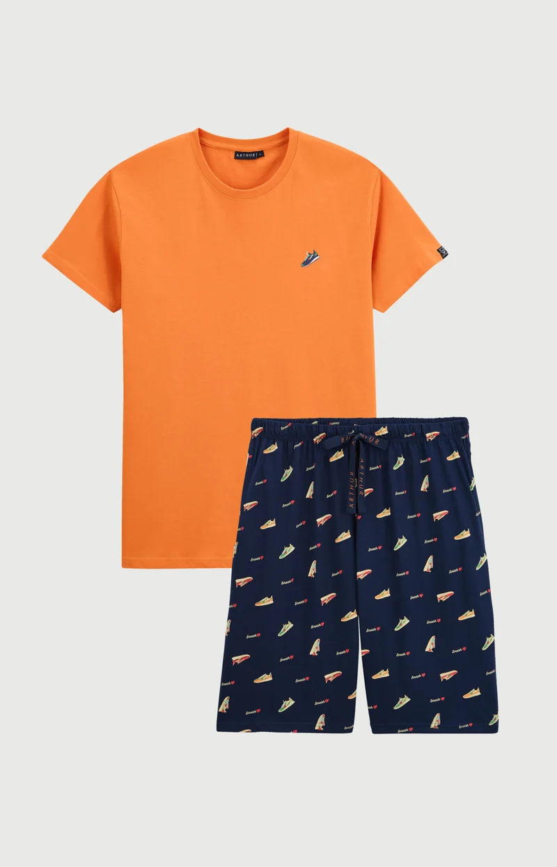 Pyjashort en jersey de coton léger - Baskets