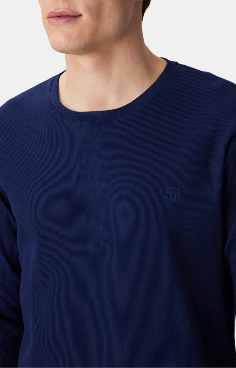 Tee-shirt manches longues en jersey de coton et modal - Abysse