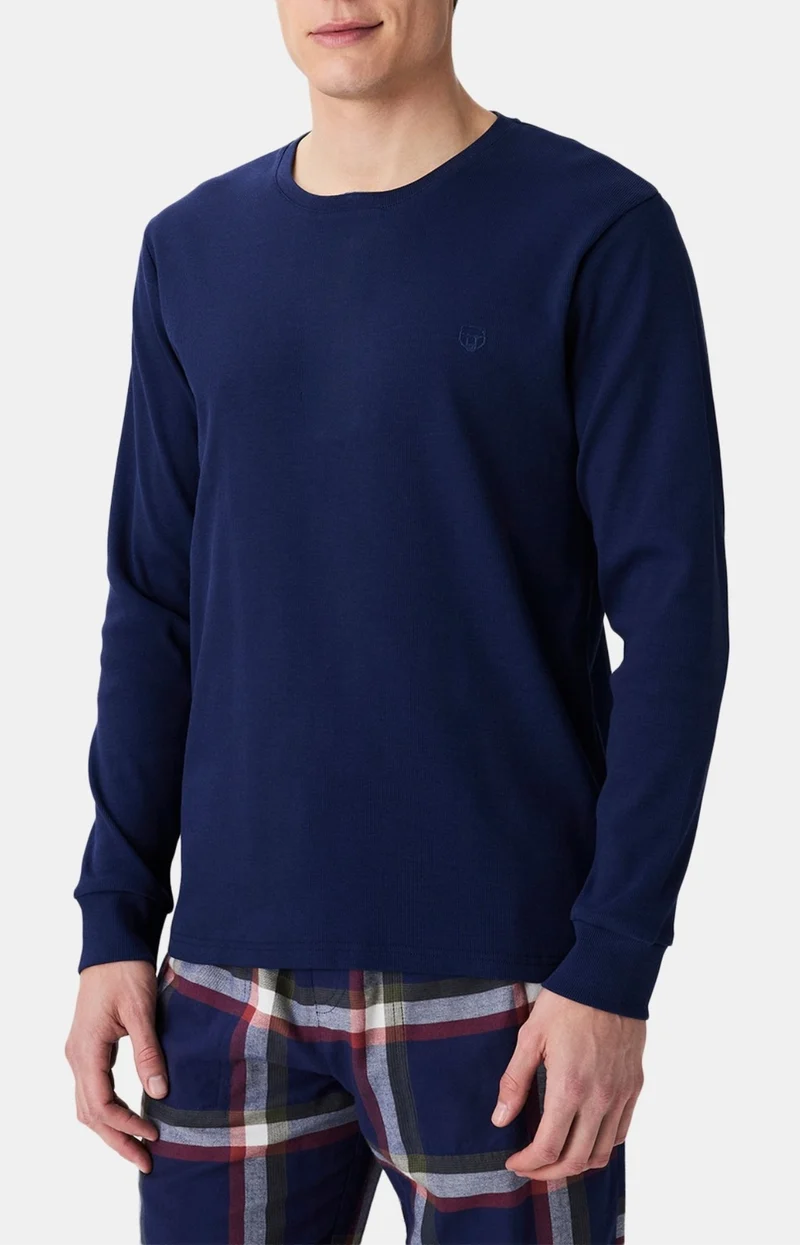 Tee-shirt manches longues en jersey de coton et modal - Abysse