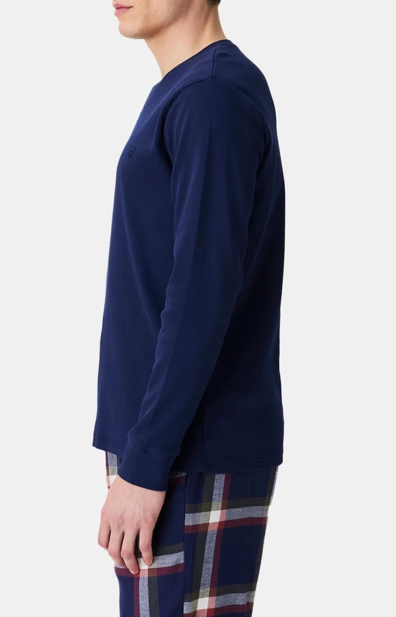 Tee-shirt manches longues en jersey de coton et modal - Abysse