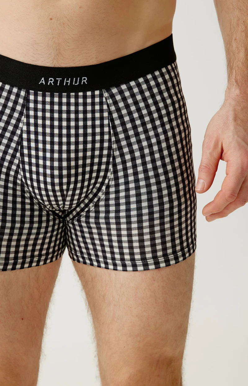 Boxer en jersey de coton - Vichy Noir