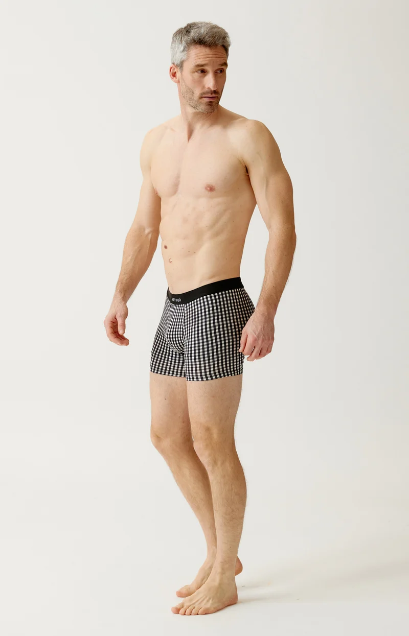 Boxer en jersey de coton - Vichy Noir